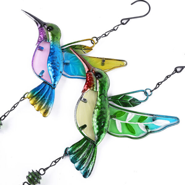 Wholesale Zeyang Wind Bell Hummingbird Metal Glass Painted Crafts Hanging Bell Aluminum Tube Home Courtyard Pendant Amazon