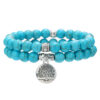 Wholesale Amazon Hot Bracelet Cross-border Supply 8mm Turquoise Bracelet Two-piece World Tree Bracelet Couple Bracelet