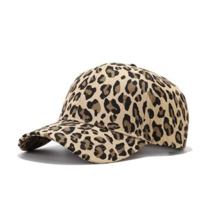 Printed leopard print baseball cap-light color / Adjustable