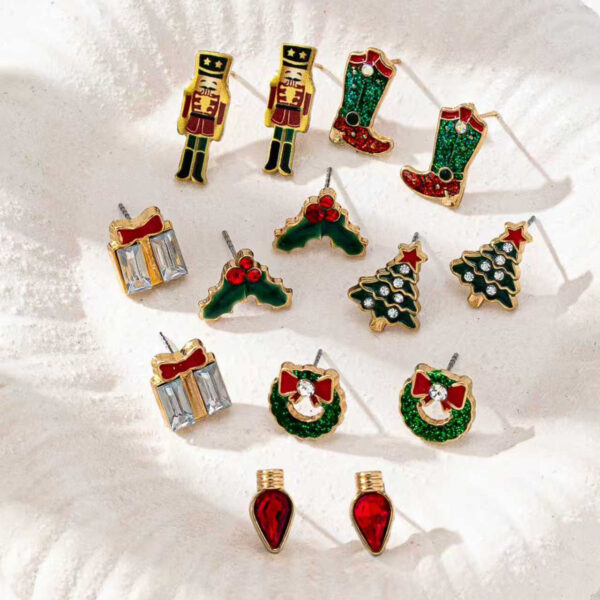 Wholesale Christmas tree boot light bulb earrings