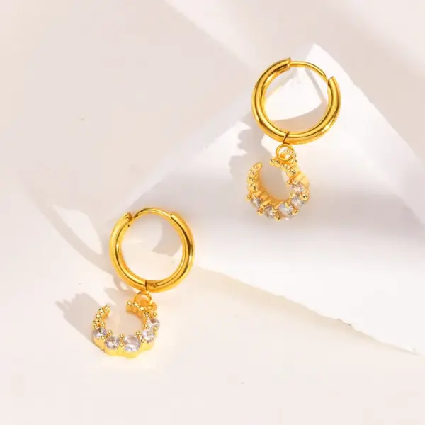 Wholesale 1 Pair Simple Style Butterfly Elephant Plating Inlay Stainless Steel Copper Zircon Drop Earrings