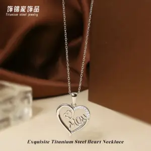 Steel Color Heart Necklace N0455S