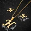 PVD Coated Real Gold Plated Letter Stainless Steel Fashion Simple Style Waterproof Non Tarnish Pendant Necklace Ear Studs