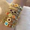 Wholesale PVD Coated 18K Gold Real Gold Plated Geometric Stainless Steel Basic Retro Modern Style Waterproof Non Tarnish Bangle