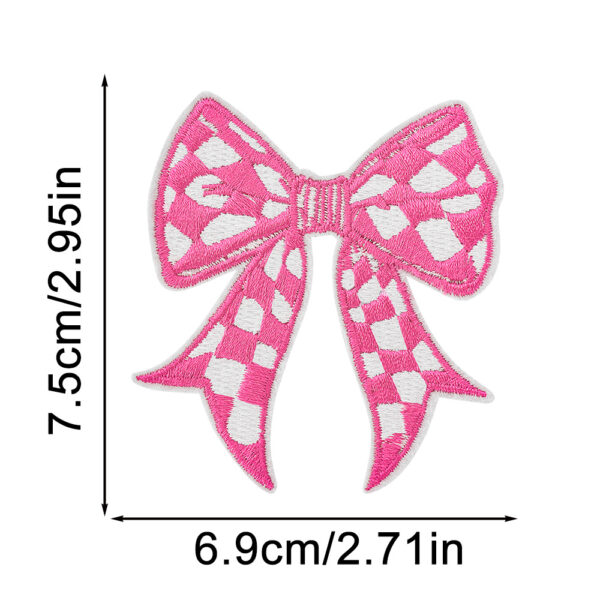 Wholesale Plaid Bow Embroidered Patch