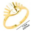 PVD Coated Real Gold Plated 18K Gold Eye 304 Stainless Steel Streetwear Waterproof Non Tarnish Open Ring