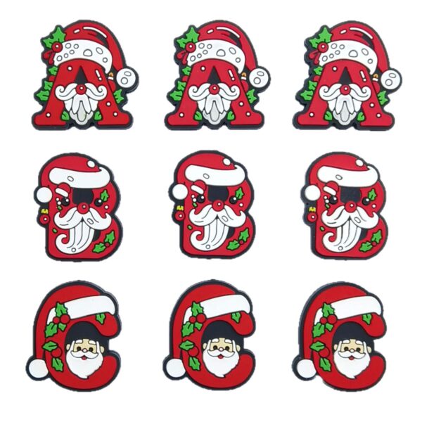 Wholesale 10pcs Christmas Silicone Epoxy ABC Loose Beads