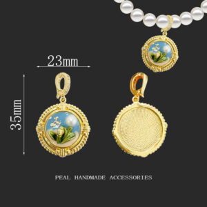 #246 18k gold three-dimensional oil painting button (with universal buckle)