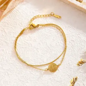 7708 Fu Character Double-Layer Bracelet