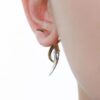 Wholesale Cross-border personality simple two-color piercing earrings small sweet cool wind geometric earrings irregular crescent ear pins