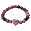 Wholesale Casual Heart Shape Natural Stone Beaded Chain Bracelets In Bulk