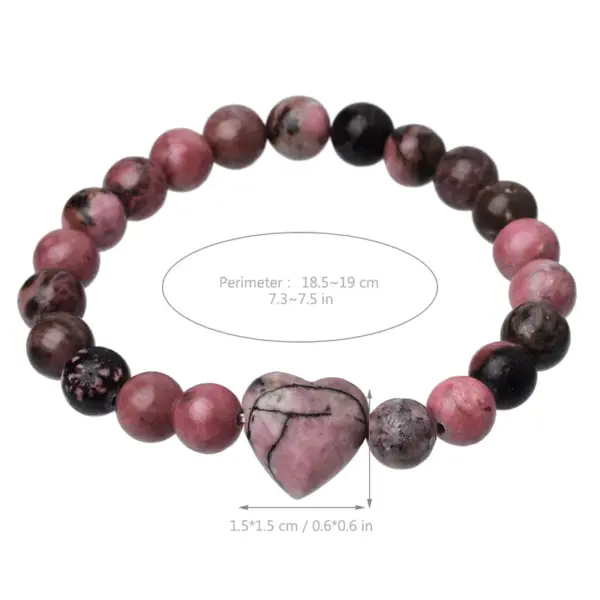 Wholesale Casual Heart Shape Natural Stone Beaded Chain Bracelets In Bulk