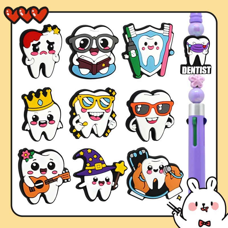 Wholesale Random Tooth Protection Beads DIY Handmade Soft Glue Pen Beads