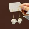 1 Pair Fashion Flower Plating Alloy Artificial Pearls Drop Earrings
