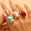 Wholesale Baroque Inlaid Colorful Shaped Pearl Ring Retro Irregular Alloy Rings