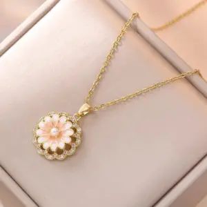 X0394 12 Petal Rotating Necklace