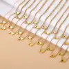Wholesale PVD Coated 18K Gold Plated Letter Titanium Steel Korean Style Waterproof Non Tarnish Necklace