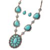 Wholesale Cross-Border European and American Retro Special-Shaped Necklace Turquoise Earrings Western Style Exaggerated Turquoise Necklace Jewelry Set
