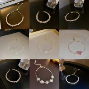 Simple Style Heart Shape Copper Inlay Zircon Bracelets