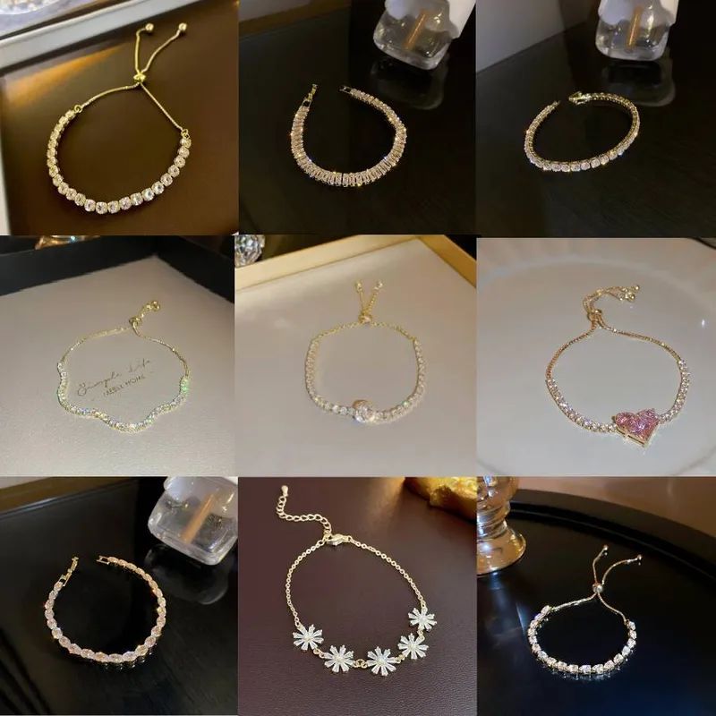 Wholesale Simple Style Heart Shape Copper Inlay Zircon Bracelets
