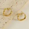 Wholesale 1 Pair Simple Style Geometric Irregular Stainless Steel 18k Gold Plated Hoop Earrings