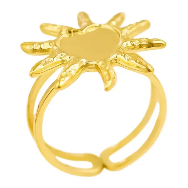 Wholesale Ion Plating (IP) Real Gold Plated 18K Gold Solid Color 304 Stainless Steel Simple Style Classic Style Waterproof Non Tarnish Rings