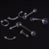Transparent Soft Acrylic Tongue And Belly Button Studs Invisible Lip Studs Horse Hoof Ring Eyebrow Studs Piercing Jewelry