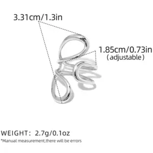 Silver / adjustable / 1 Piece of Geometric Open Ring
