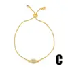 Wholesale Fashion Devil's Eye Copper 18k Gold Plated Zircon Bracelets In Bulk