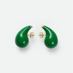 Enamel Green Earrings