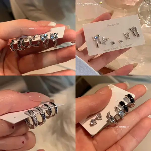 Wholesale 1 Pair Casual Simple Style Round Heart Shape Plating Inlay Copper Zircon Earrings