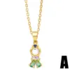 Wholesale Cute Fashion Simple Style Cartoon Character Mermaid Copper Plating Inlay Zircon 18k Gold Plated Necklace