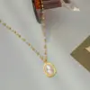 Wholesale PVD Coated Real Gold Plated 18K Gold Oval 304 Stainless Steel Baroque Style Waterproof Non Tarnish Earrings Necklace