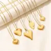 Wholesale PVD Coated Real Gold Plated 18K Gold Heart Shape 304 Stainless Steel Elegant Cute Waterproof Non Tarnish Pendant Necklace
