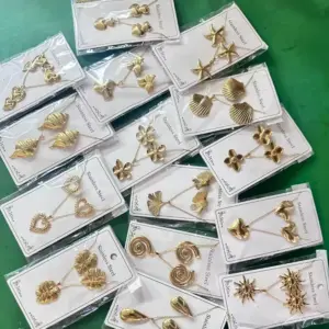 304 Stainless Steel Non-Fading Jewelry Set Earrings Necklace Colorful Ocean Accessories