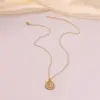 Wholesale PVD Coated 18K Gold Plated Solid Color Spiral 304 Stainless Steel Casual Cute Classic Style Waterproof Non Tarnish Pendant Necklace