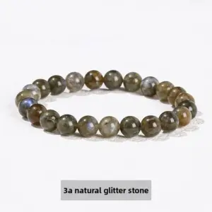 3A Natural Flash Stone Bracelet / Diameter 6.1-6.8mm (about 30-32 Pieces)