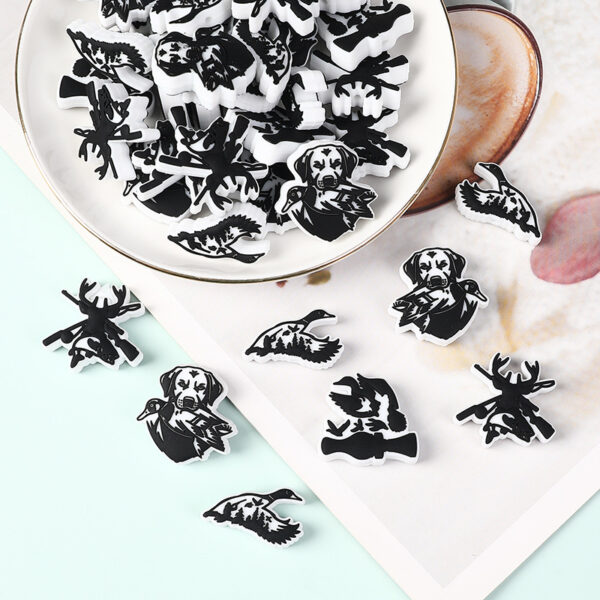 Wholesale 20pcs/pack of antler silicone beads for DIY straight hole beads