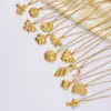 304 Stainless Steel Round Conch Heart Shape Electroplated 18K Real Gold Plated Basic Modern Style Classic Style Waterproof Non Tarnish Plating Pendant Necklace