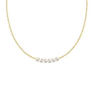 P750-Pearl Necklace Gold 40 + 5cm