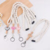 Wholesale New Handmade Woven Necklace Keychain Creative DIY Heart Silicone Beads Brand Work Id Lanyard