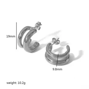 Ear Studs-TE6339-S / 18K Gold