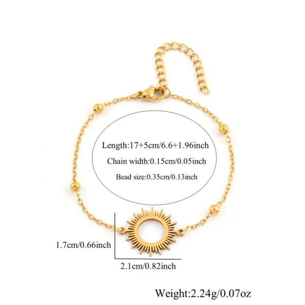 PVD Coated Real Gold Plated Sun 201 Stainless Steel 304 Stainless Steel Elegant Simple Style Classic Style Waterproof Non Tarnish 201 Stainless Steel Lobster Trier Clasp Closure Bracelets