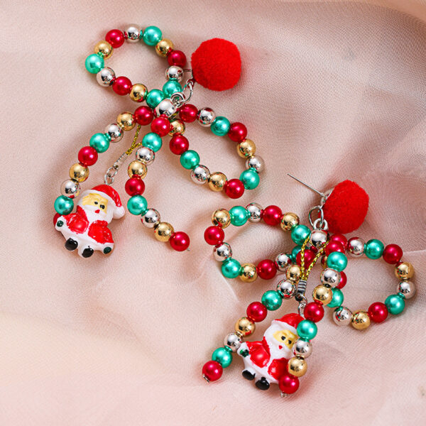 Wholesale Colorful bow pom-pom earrings
