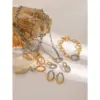 Wholesale 304 Stainless Steel Geometric PVD Coated 18K Real Gold Plated Real Gold Plated Simple Style Classic Style Waterproof Non Tarnish Cuban Link Chain Curb Chain Jewelry Set