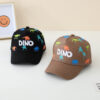 Wholesale Dinosaur graffiti peaked cap Korean style boys and girls three-dimensional embroidery DINO baseball cap Spring and Autumn new cartoon baseball cap
