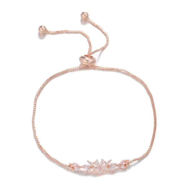 Wholesale Elegant Lady Geometric Copper 18k Gold Plated Zircon Bracelets In Bulk