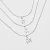 Wholesale Jewelry French Style Simple Style A Family Of Three 304 Stainless Steel Hollow Out Stainless Steel Necklaces
