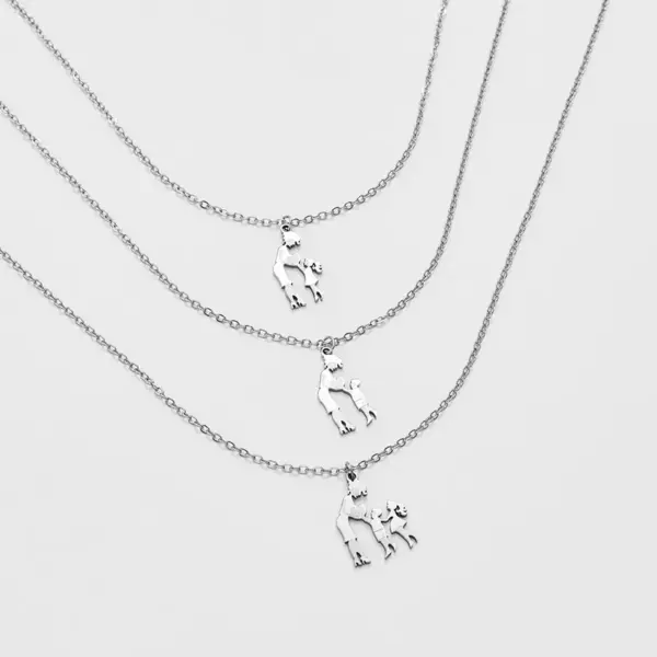 Wholesale Jewelry French Style Simple Style A Family Of Three 304 Stainless Steel Hollow Out Stainless Steel Necklaces