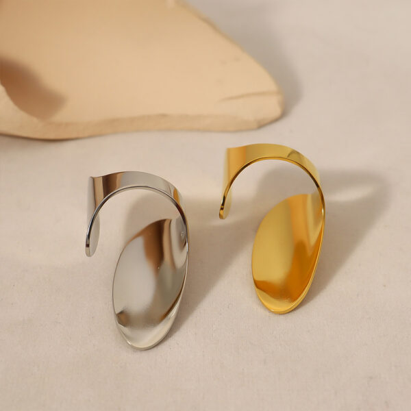 Wholesale Irregular geometric open ring gold-plated titanium steel ring